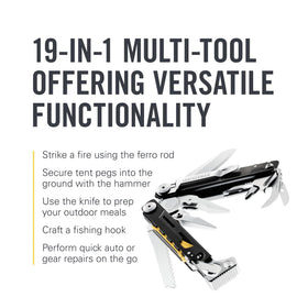 Leatherman Signal built-in fire starter in action for quick warmth.