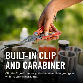 Leatherman Signal hammer and pliers for tough tasks.