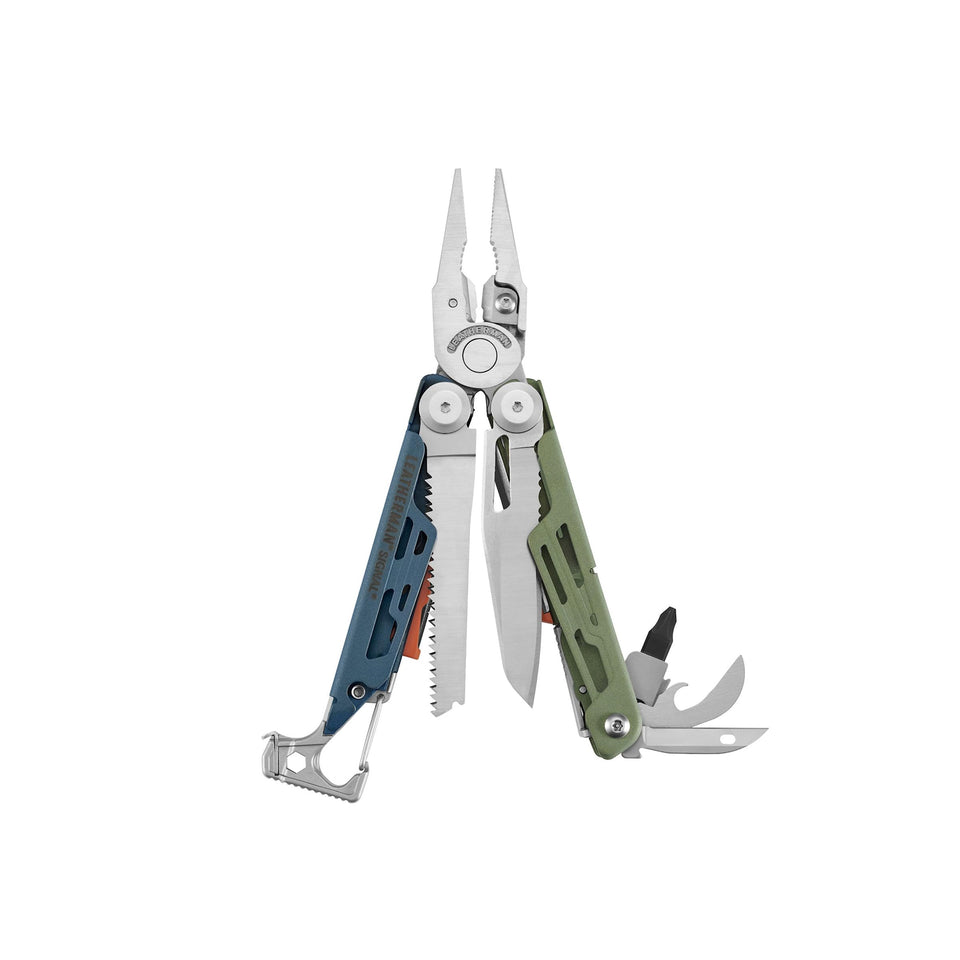 Leatherman Signal outdoor-compact-tool for quick campsite setup.