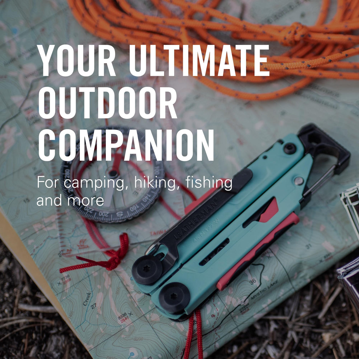 Leatherman Signal pliers and knife open for versatile tasks.