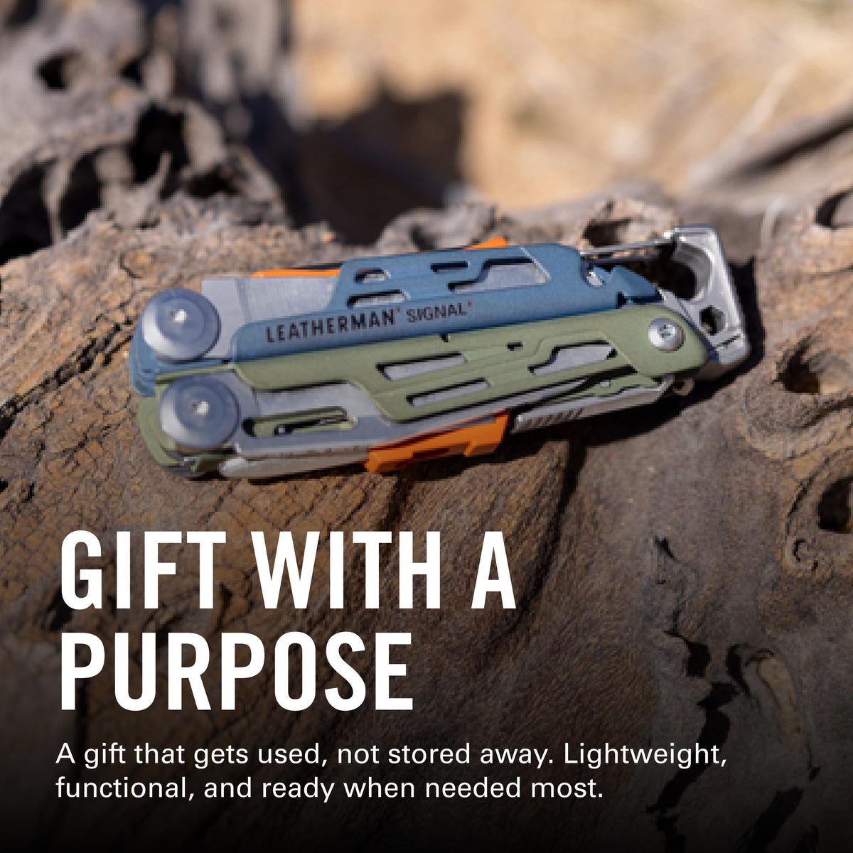 Leatherman Signal safety-whistle for emergency signaling during hikes.