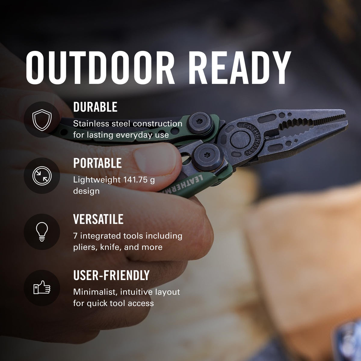 Leatherman Skeletool bit driver supports quick screw work anywhere