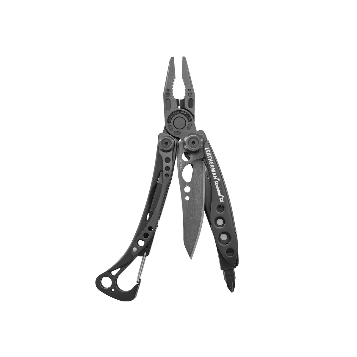 Leatherman Skeletool CX blade open for quick cuts on the trail