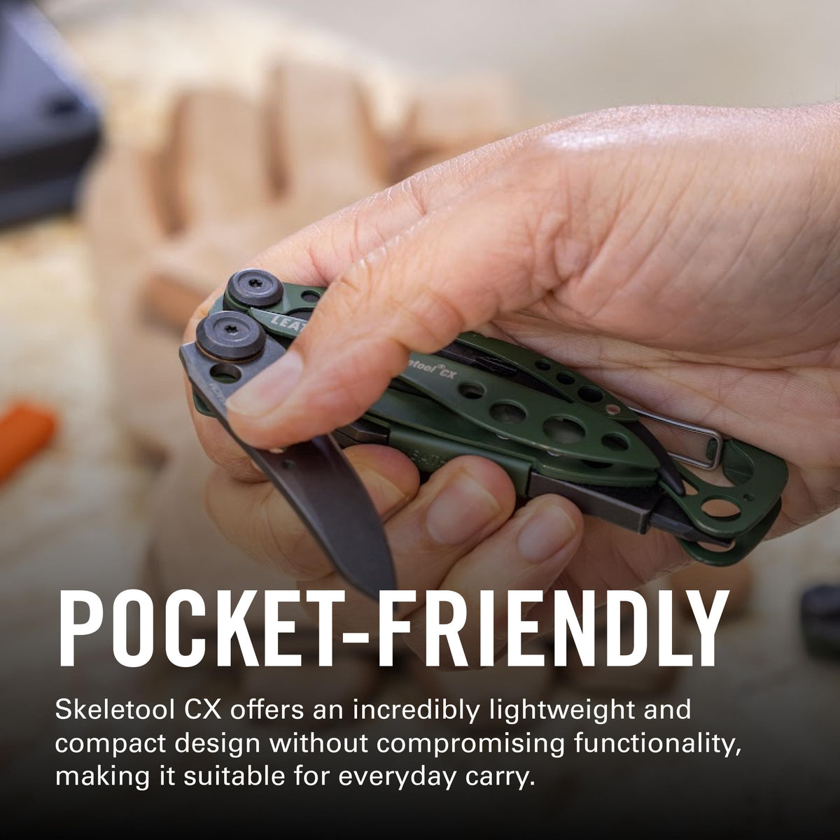 Leatherman Skeletool CX bottle opener for effortless beverage access outdoors.