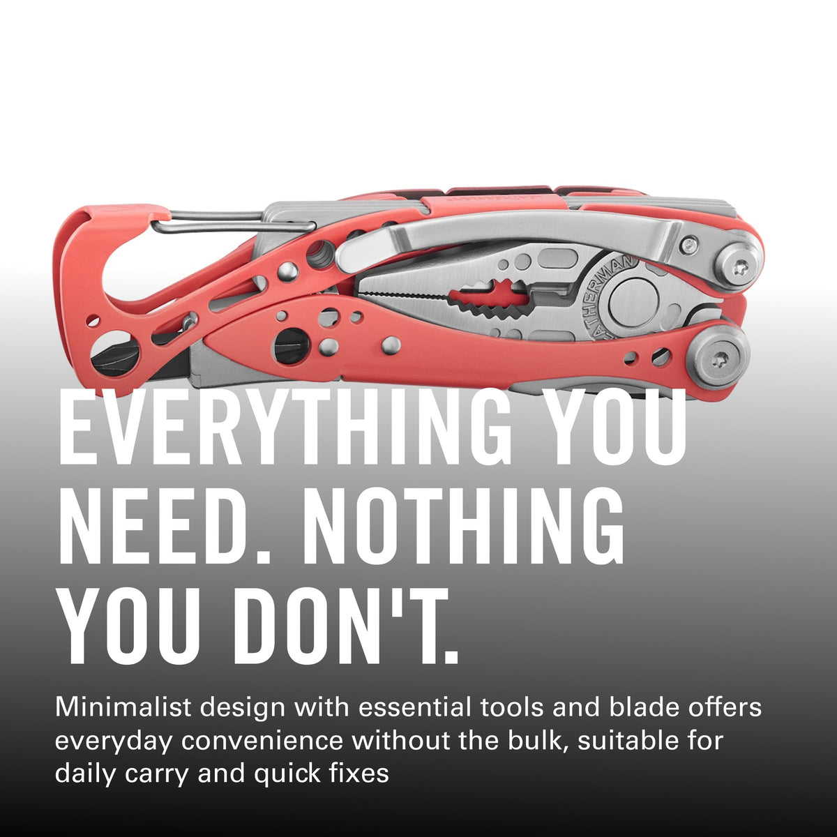 Leatherman Skeletool CX guava fold-out tools ready for quick tasks