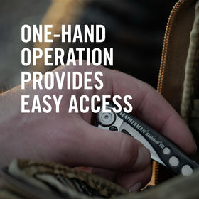 Leatherman Skeletool KBX long pocket clip delivers fast, one-handed access.