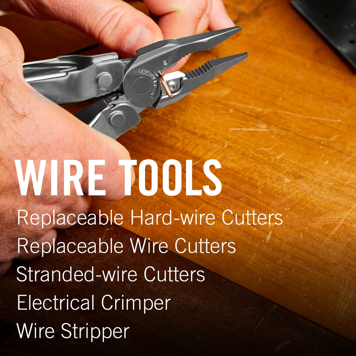 Leatherman Super Tool 300 crimper and wire stripper for clean connections