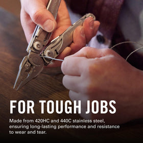 Leatherman Surge long blades in action for cutting tasks