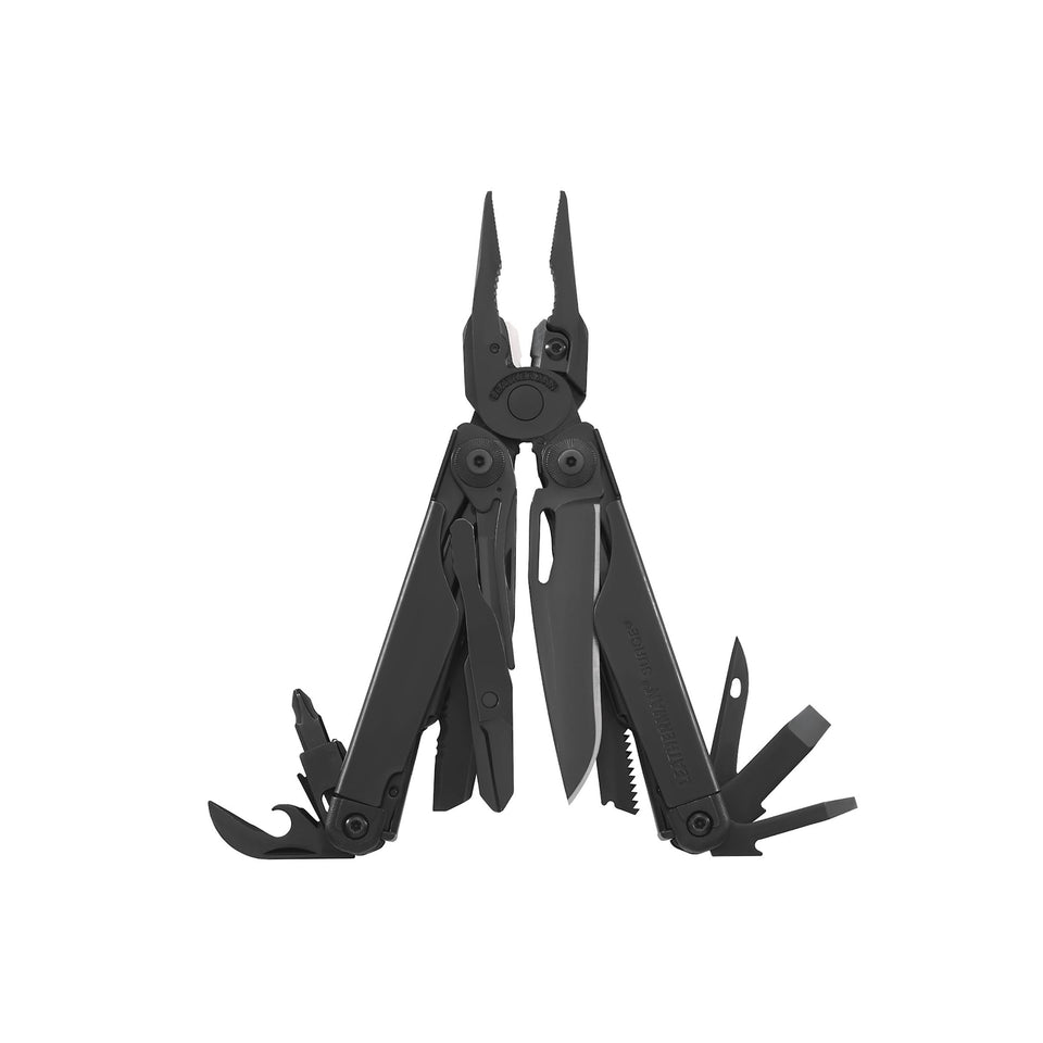 Leatherman Surge opened demonstrating its 21-in-1 versatility for tough tasks