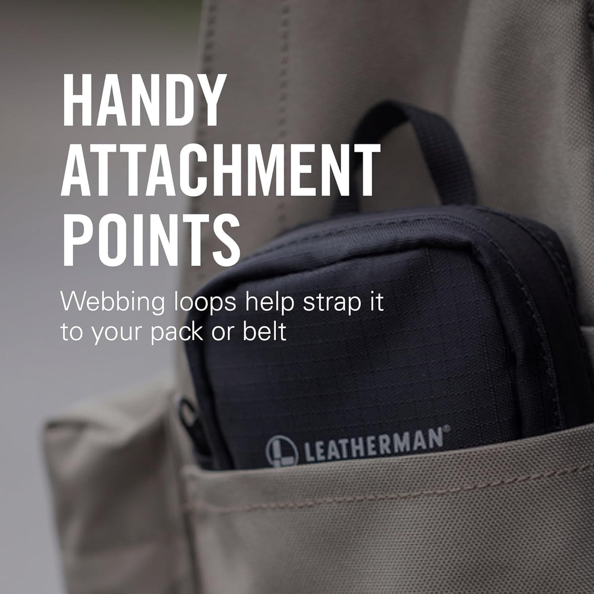 Leatherman Tool Pouch Black includes theft-deterrent loop for added security
