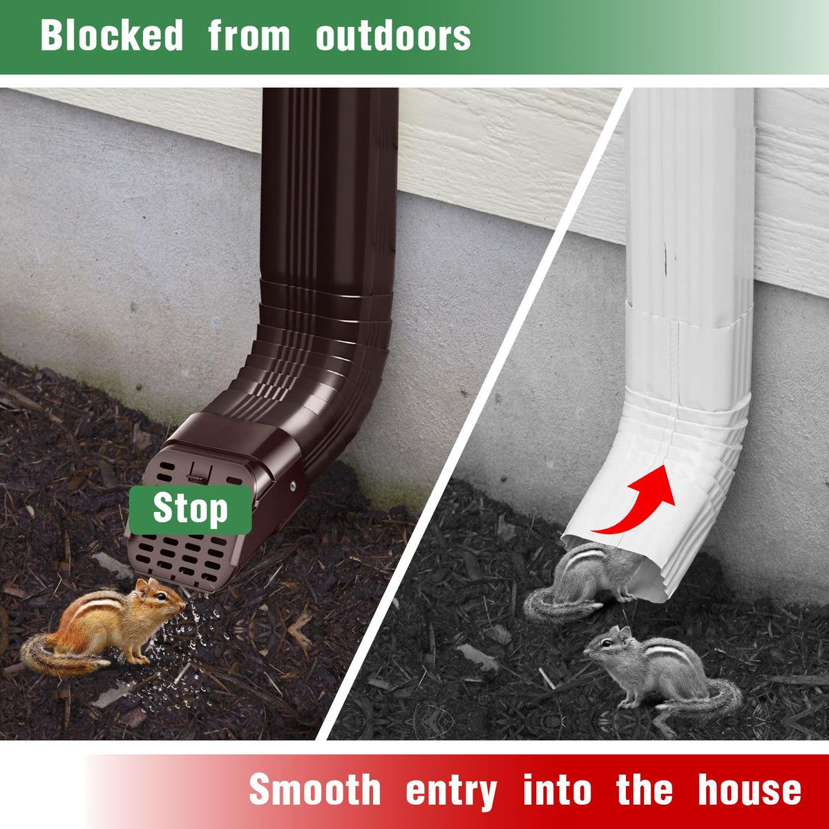Lebenwell debris guard downspouts reduces clogs by filtering leaves and debris.