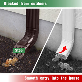 Lebenwell debris guard downspouts reduces clogs by filtering leaves and debris.