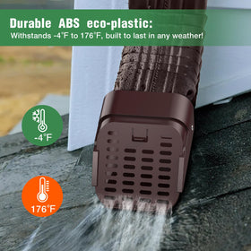 Lebenwell type-A downspout compatible connector fits standard gutters.