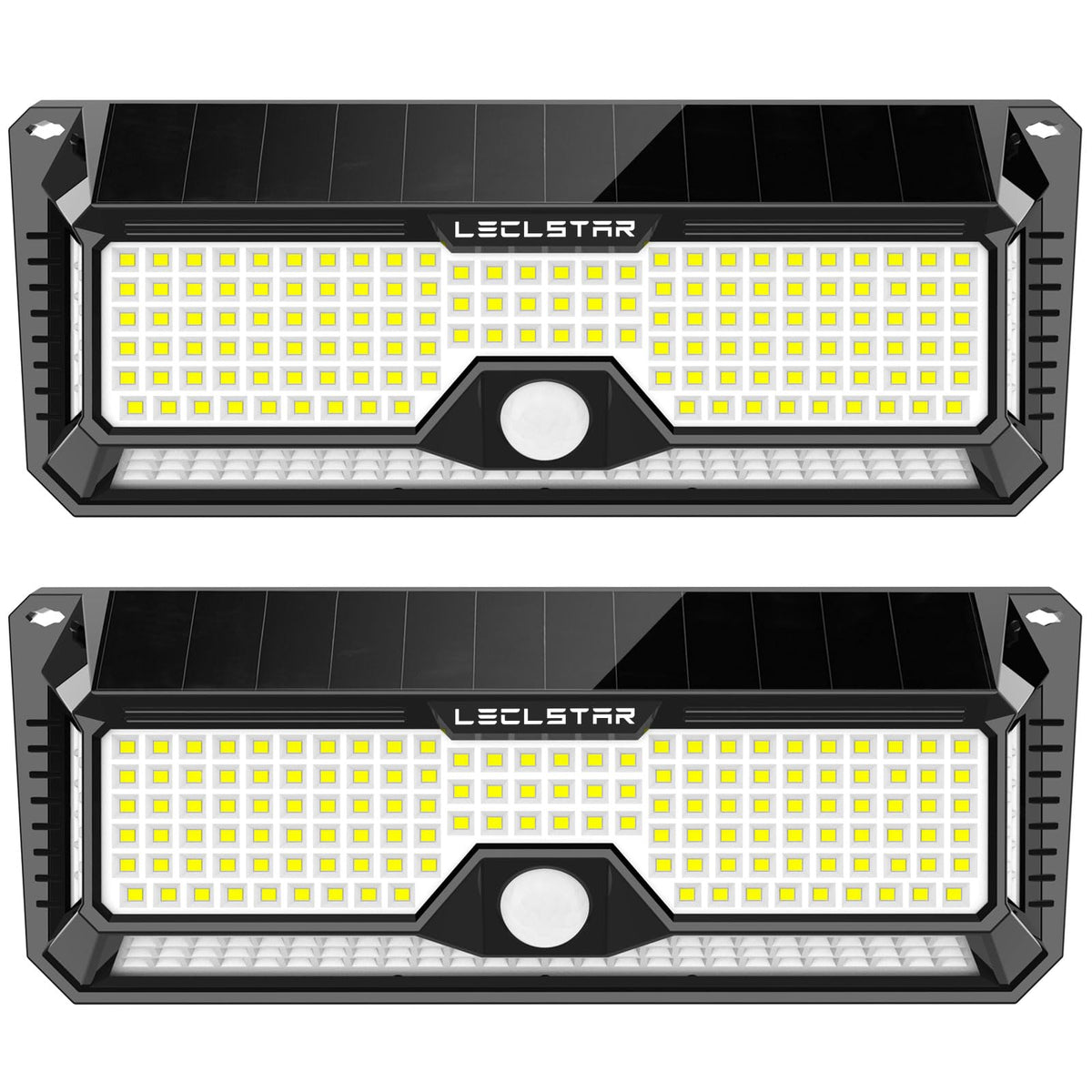 LECLSTAR solar outdoor lights deliver 4000 lumens for bright yard illumination.