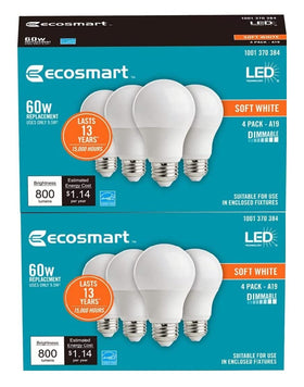 EcoSmart 2700K soft white light for cozy living spaces.