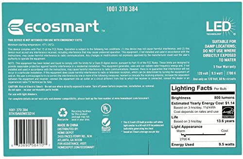 EcoSmart omni-directional LED light for even distribution.