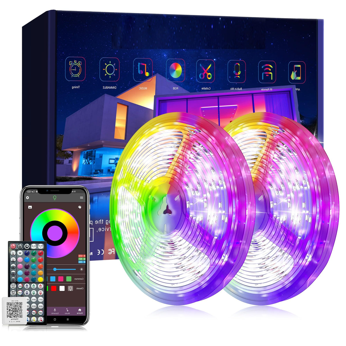 Ledagic 200ft bedroom LED strip installed for ambient lighting flexibility
