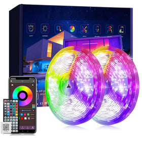 Ledagic 200ft bedroom LED strip installed for ambient lighting flexibility