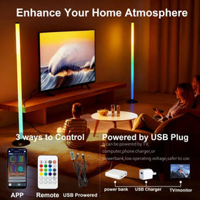 Ledagic corner lamp top tube features a sleek, modern design for versatile decor.