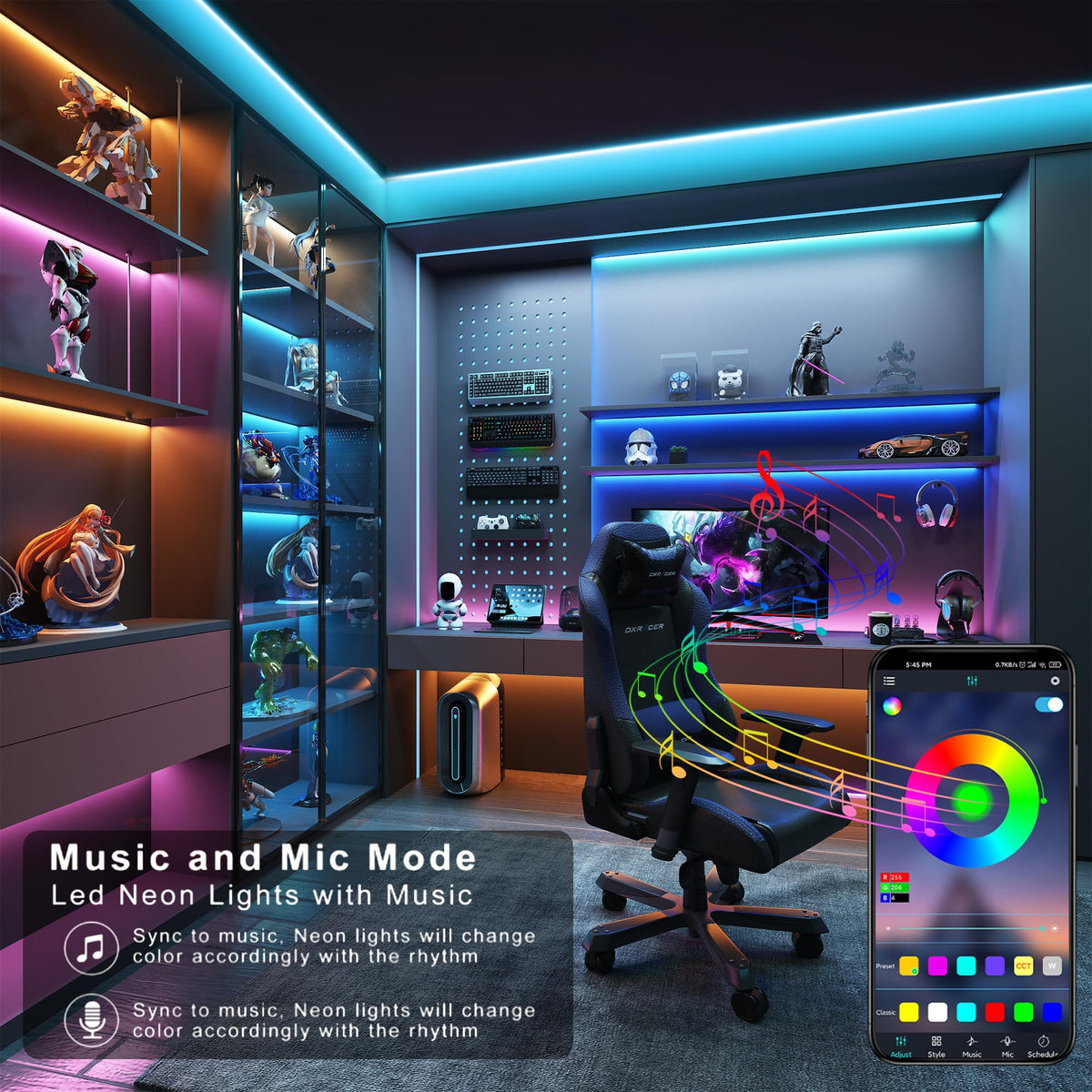 Ledagic dimmable brightness via app and remote for tailored moods