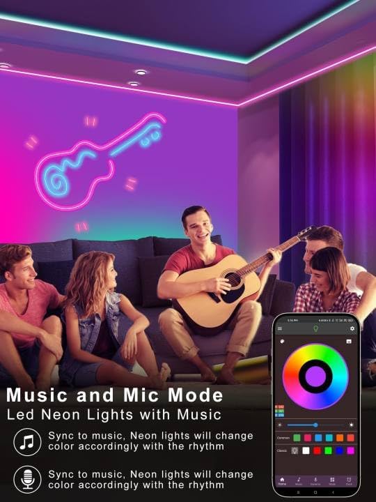 Ledagic easy-install neon rope light with fixing clips for mounting