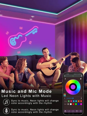 Ledagic easy-install neon rope light with fixing clips for mounting