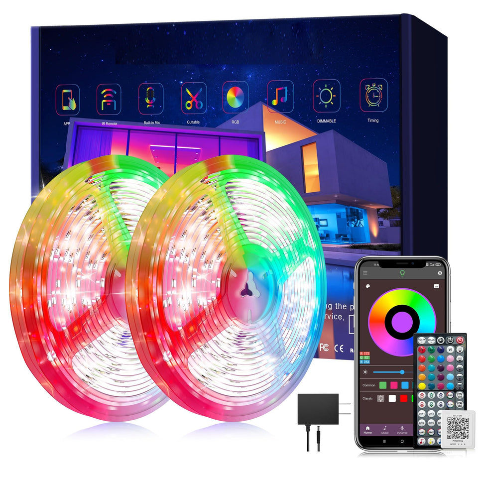 Ledagic LED lights for bedroom 250ft with remote for easy color control.