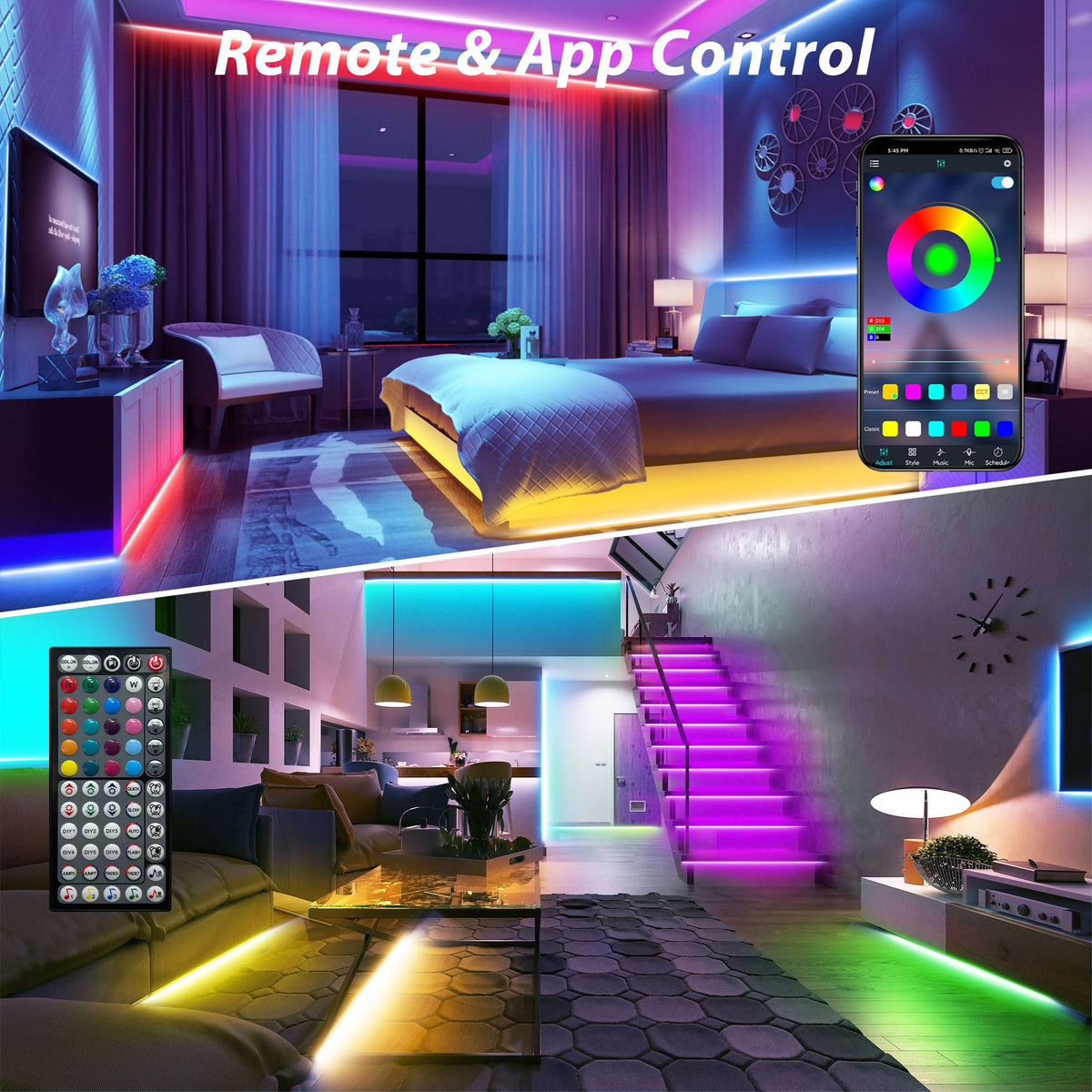Ledagic RGB music-sync mode reacting to music in real time