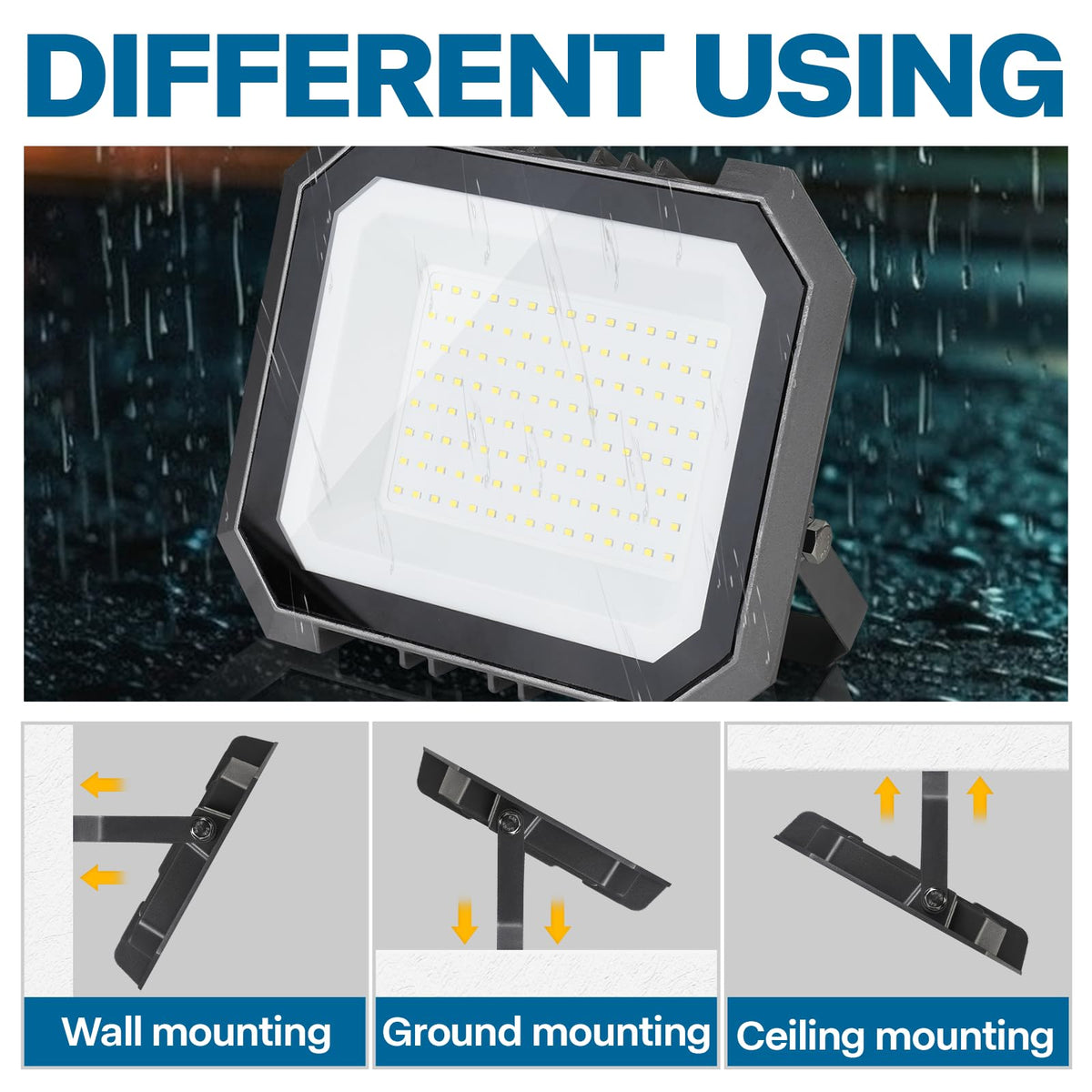 Leddictive flood light with bracket ready for quick outdoor installation