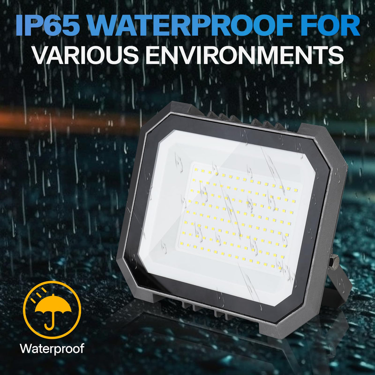 Leddictive flood light mounted on wall for outdoor security lighting