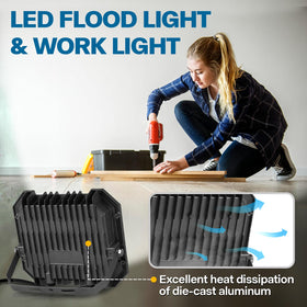 Leddictive flood light 6000K daylight color for precise work lighting.