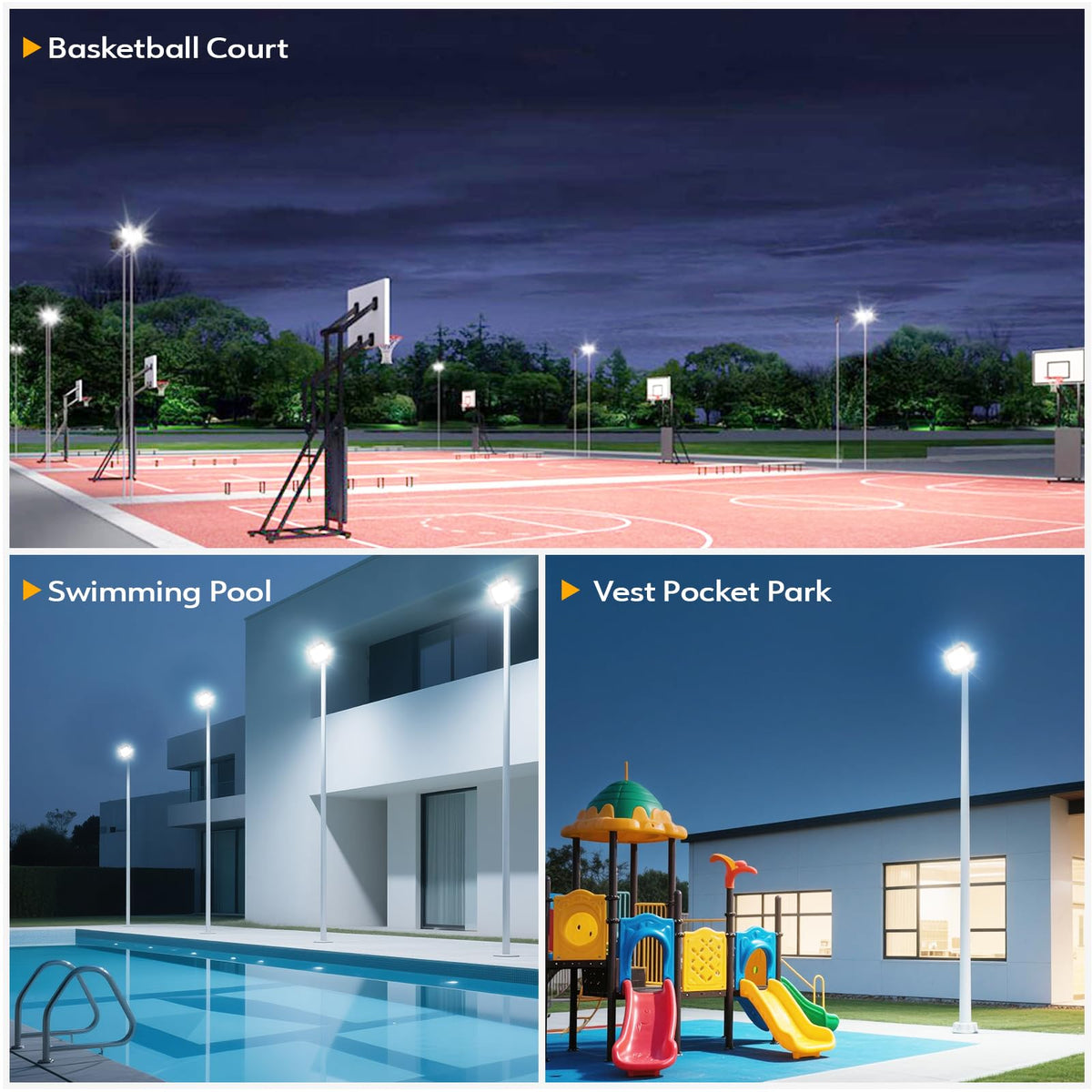 Outdoor use of Leddictive flood light suitable for garage, yard, and garden.