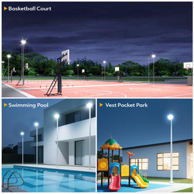 Outdoor use of Leddictive flood light suitable for garage, yard, and garden.