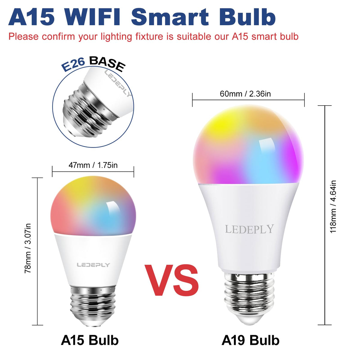 LEDEPLY A15 color-changing scene demonstrates vibrant mood lighting options.