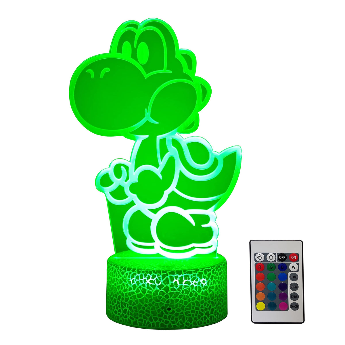 LEDGERGO Yoshi Night Light 3D illusion glow for kids' room decoration and cozy ambiance.