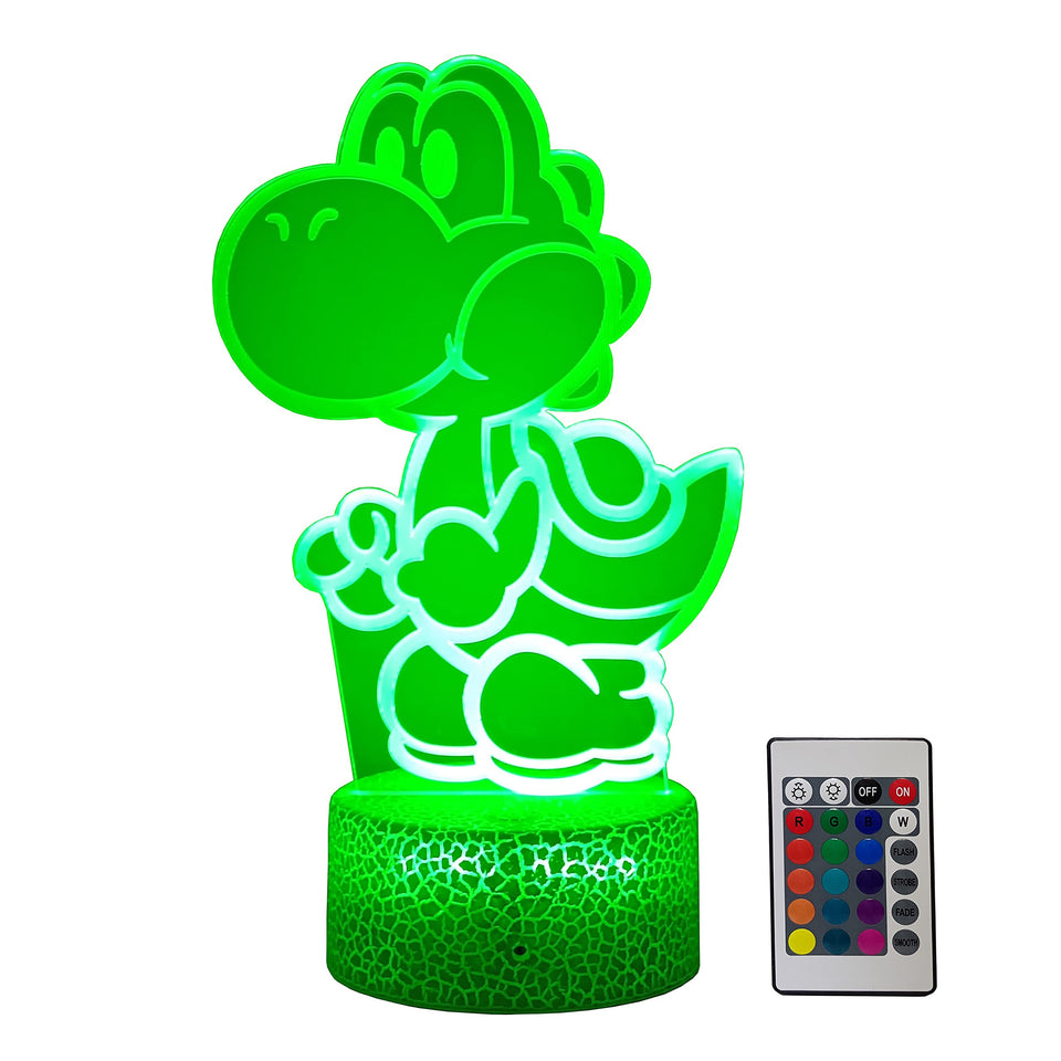 LEDGERGO Yoshi Night Light 3D illusion glow for kids' room decoration and cozy ambiance.