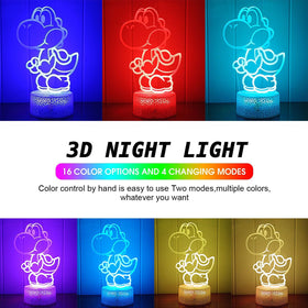 LEDERGO Yoshi Night Light battery option supports bedside use without cables.
