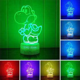LEDERGO Yoshi Night Light remote control switches colors for easy mood lighting.