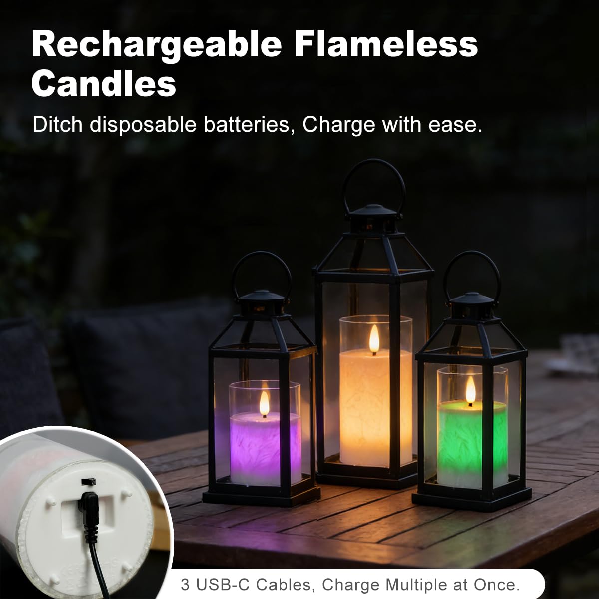 LEDHOLYT lifelike flicker candle creates cozy ambience without open flames.
