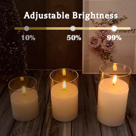LEDHOLYT remote-control timer candle setup for easy brightness control.