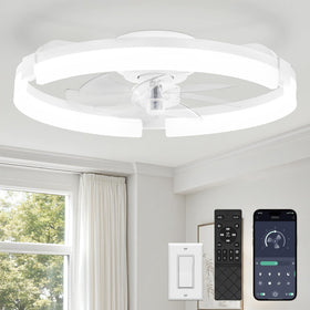 LEDIARY 20-inch ceiling fan with lights for quiet bedroom comfort