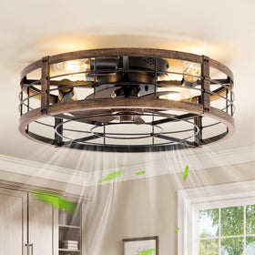 LEDIARY 20-inch caged ceiling fan with remote adds modern airflow to living spaces.