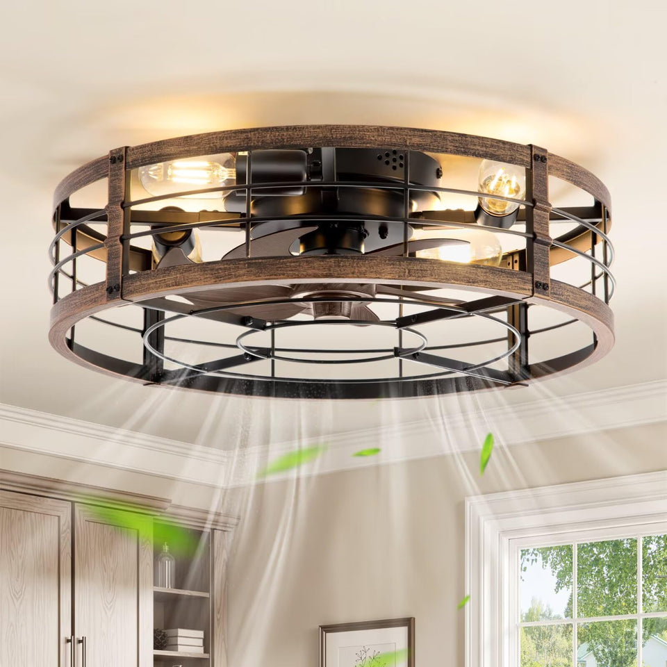 LEDIARY 20-inch caged ceiling fan with remote adds modern airflow to living spaces.
