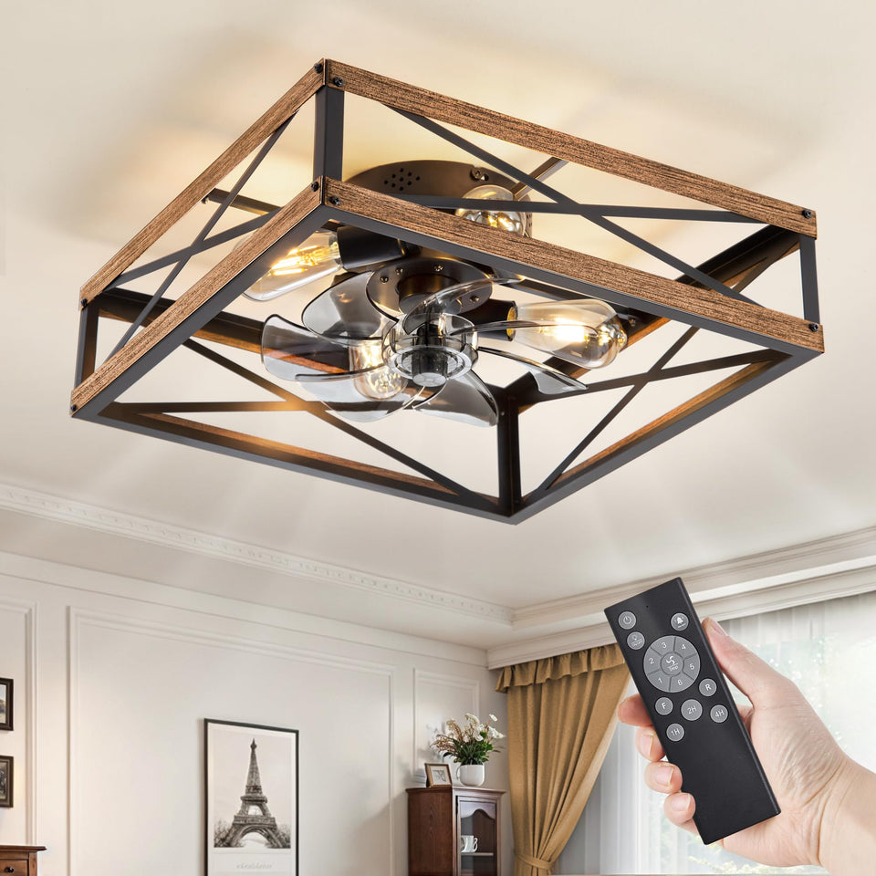LEDIARY 20-inch caged fan front view, ideal for compact spaces.