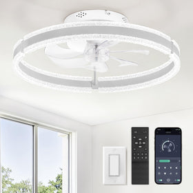 LEDIARY ceiling fan with light compact assembly for quick setup