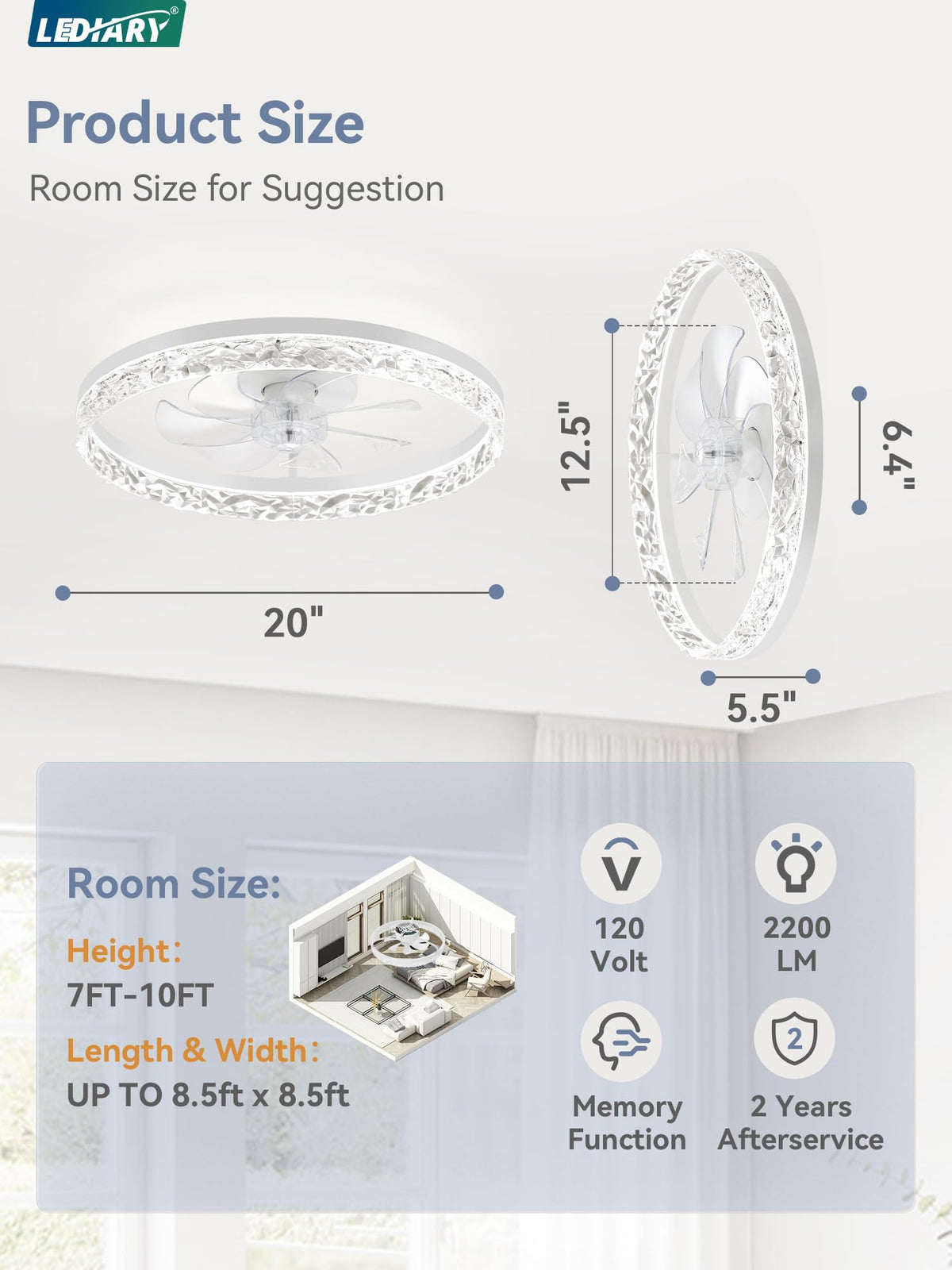 LEDIARY 3570-lumen ceiling light enhances visibility in any space.