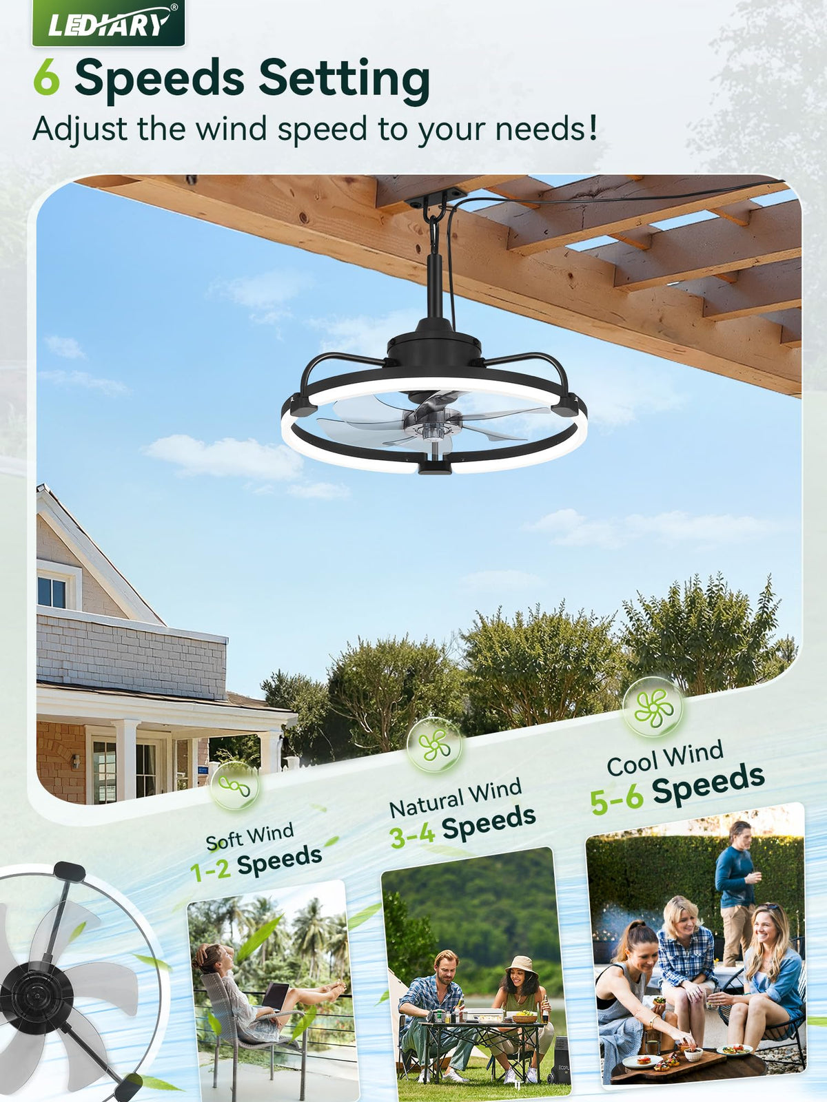 LEDIARY six-speed breeze for customizable comfort