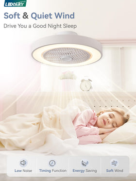 LEDIARY app-controlled bladeless ceiling fan with color temperature options
