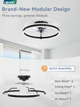 LEDIARY assembly guide visuals aiding quick setup.