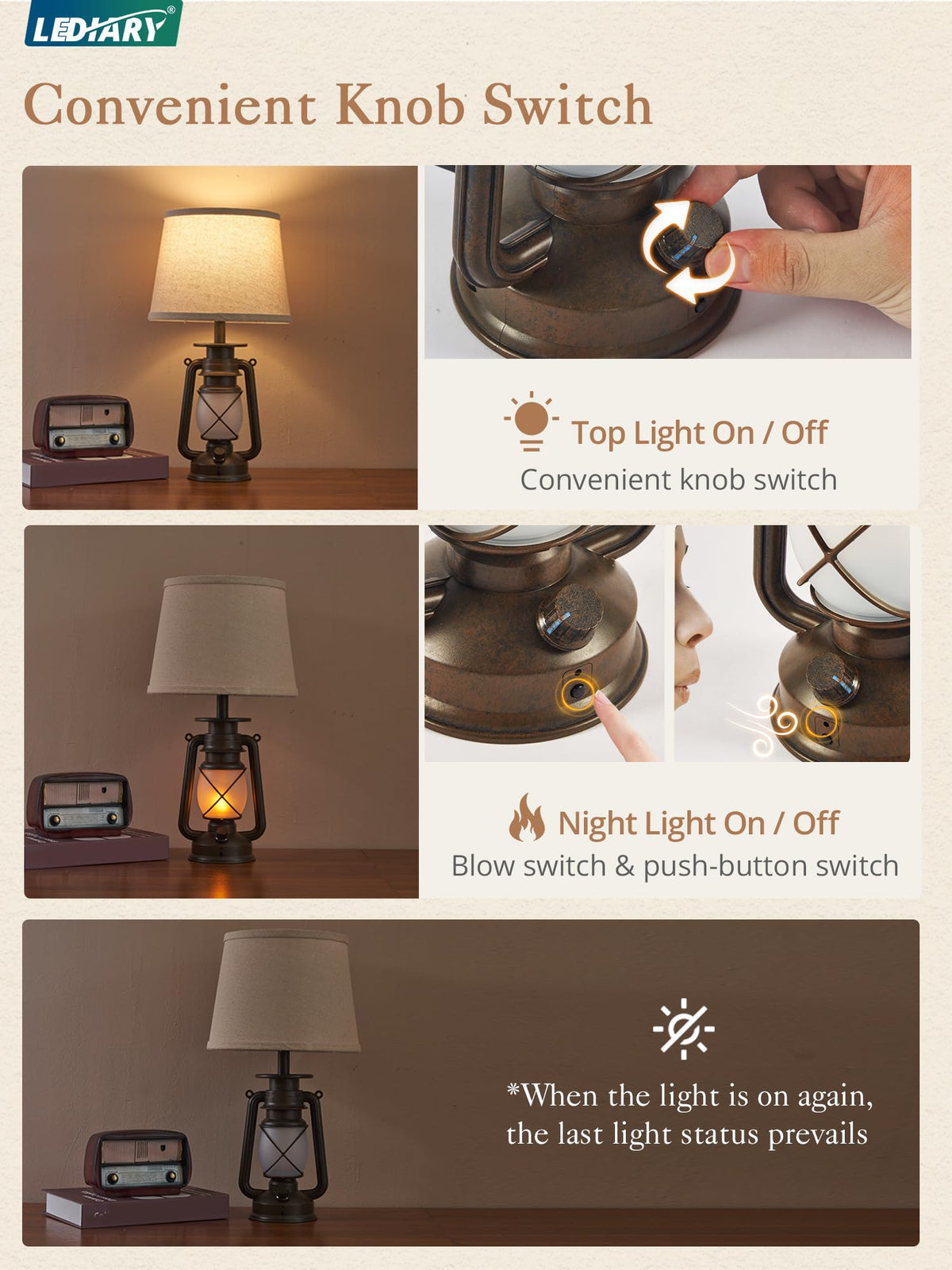 LEDIARY bedroom side table lamps for inviting bedside illumination
